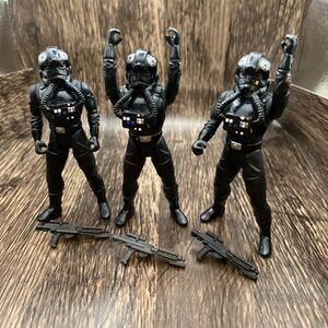 1995 Star Wars Power of the Force  x3 TIE Fighter Pilot 4"